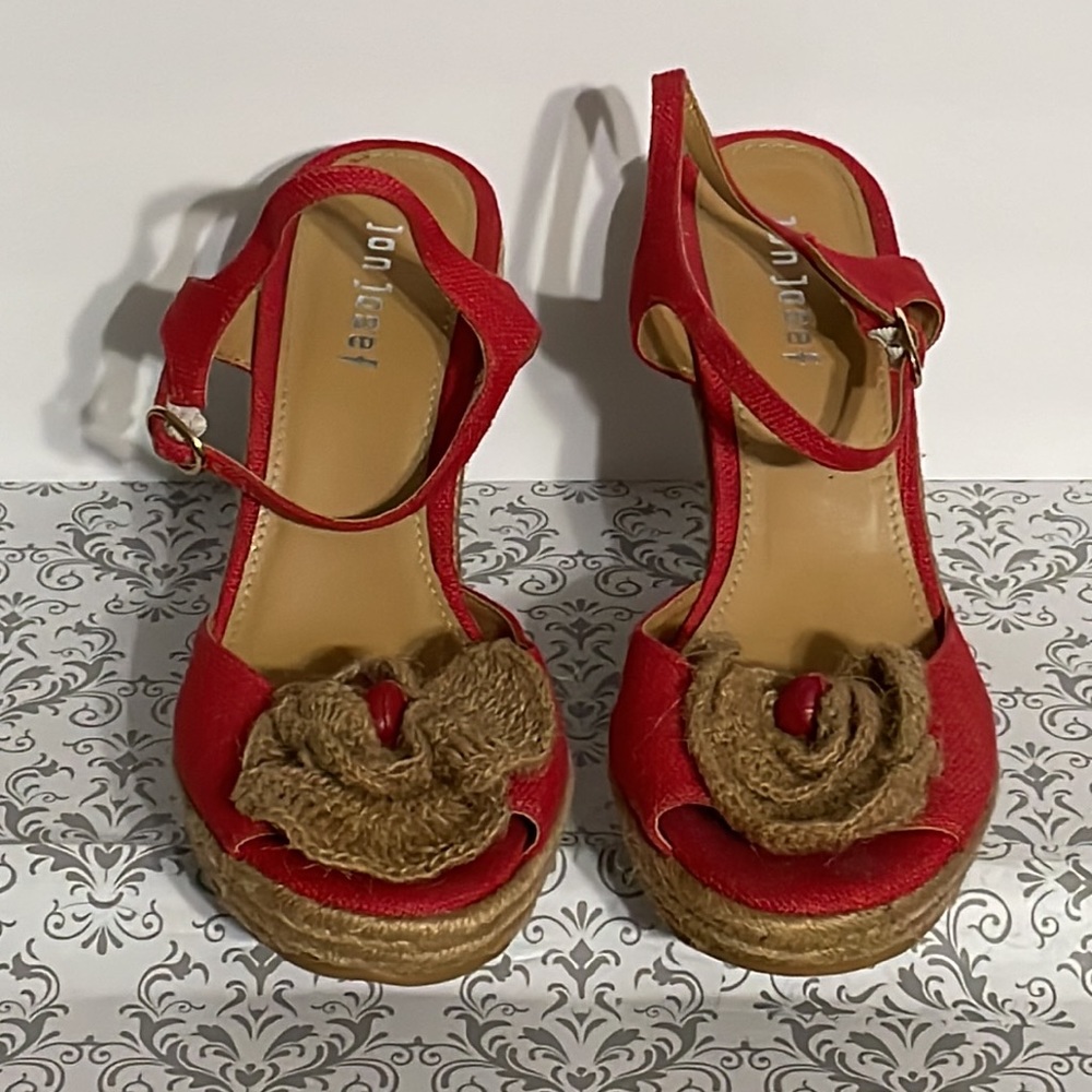Jon Josef, platform, wedge, espadrille sandals.